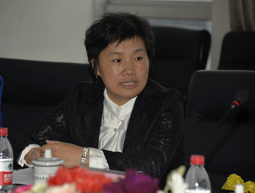 国际教育学院副院长、外事处副处长姚素媛代表德赢作工作报告和经验交流